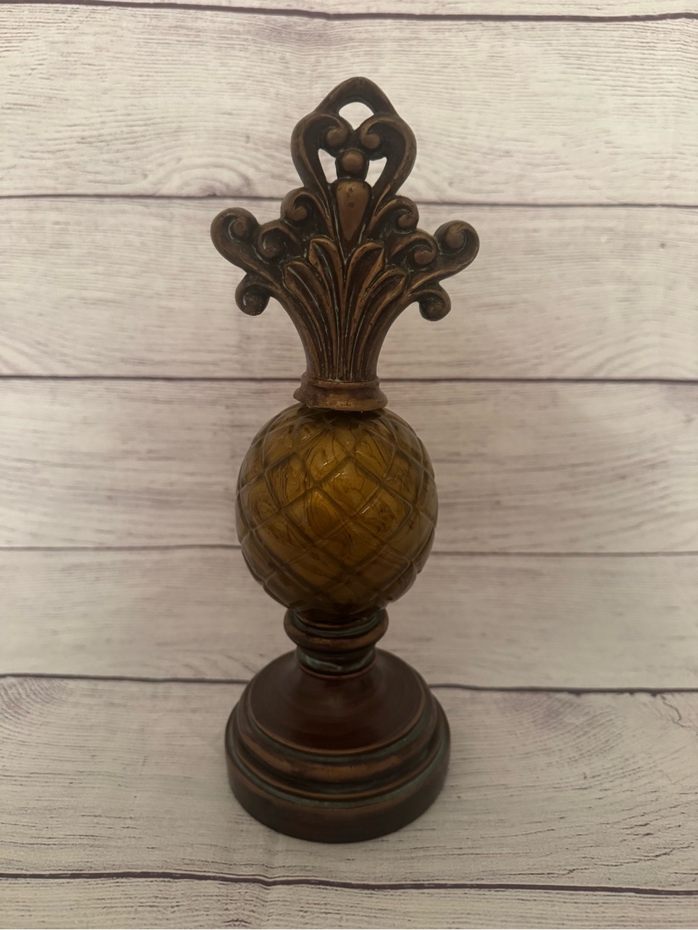 Decorative Amber Pineapple Finial Accent - Home Accents